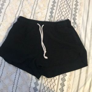 Black sweatpants shorts